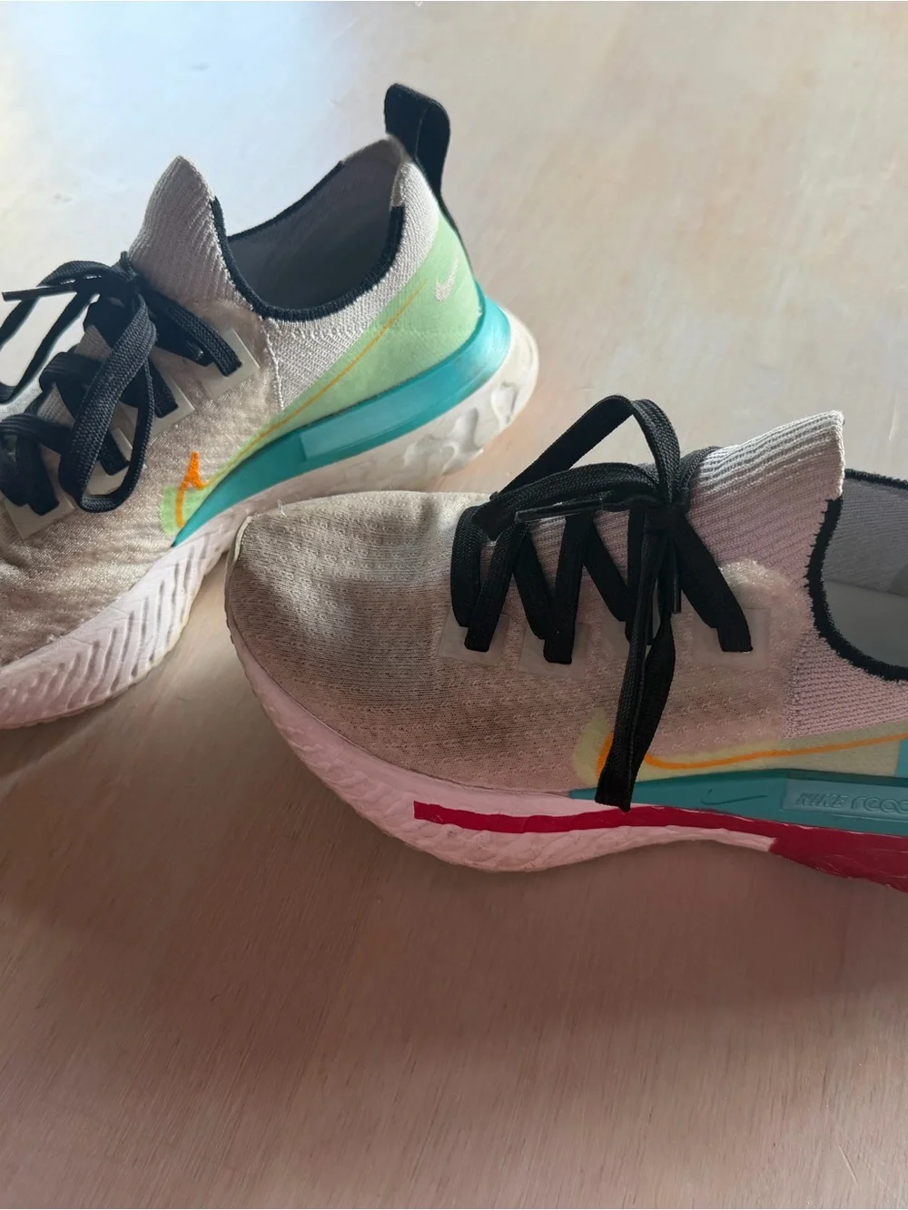 Nike Women's React Infinity Run Flyknit - Gray, Teal & Pink